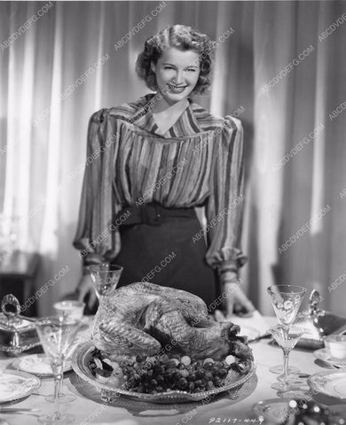 lovely hostess Ellen Drew all set for Thanksgiving with turkey 81bx01-298