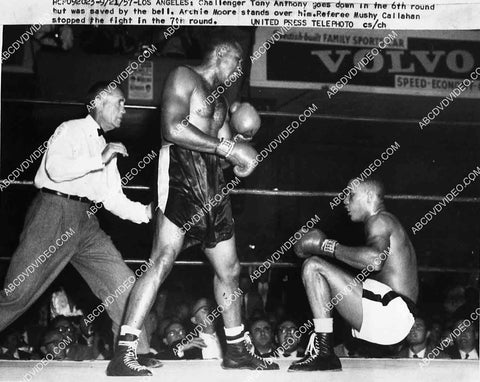 news photo boxing inside the ring Tony Anthony vs Archie Moore referee Mushy Callahan 8201-1