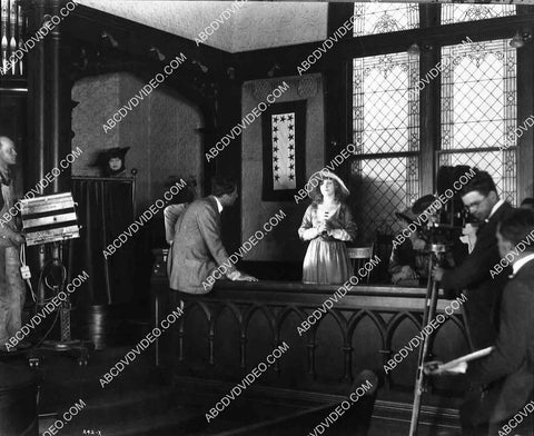 Mary Miles Minter waits while the crew sets up the camera 8207-3