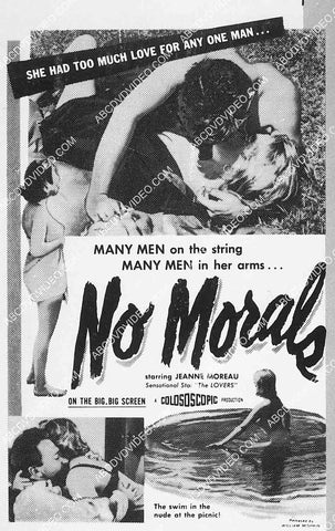 ad slick Jeanne Moreau film No Morals 8240-11