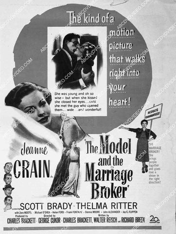 ad slick Jeanne Crain film The Model and the Marriage Broker 8242-2