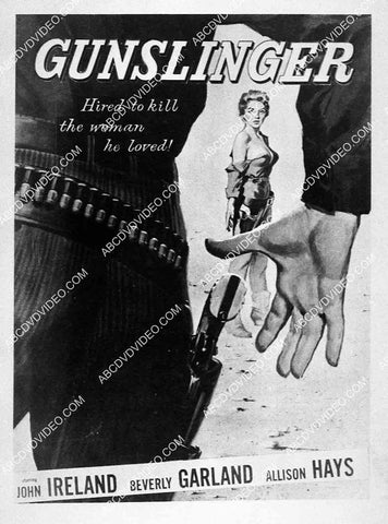 ad slick Beverly Garland film Gunslinger 8444-36