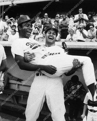 Greg Morris goes to Dodger Stadium for Hollywood All Star Baseball Game 8628-30