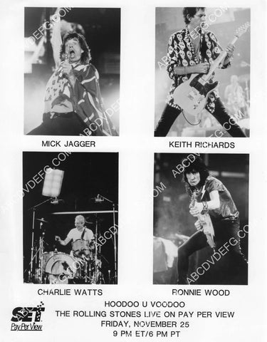 Mick Jagger Keith Richards Charlie Watts Ronnie Wood Rolling Stones TV pay per view 8B11-424