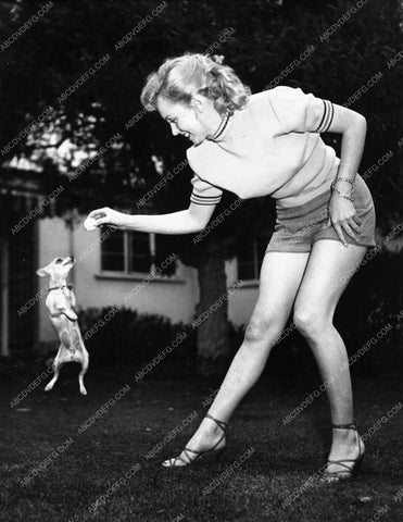 Marilyn Monroe plays with her dog 8b03-022