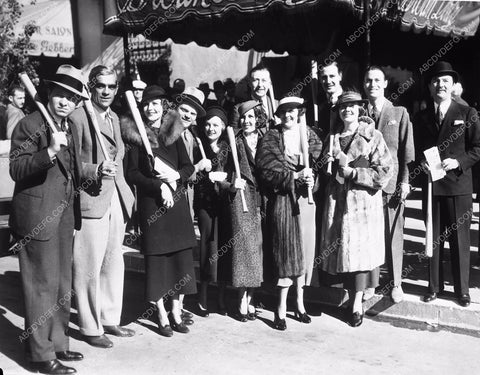 Boris Karloff James Cagney and others with baseball bats 8b03-382