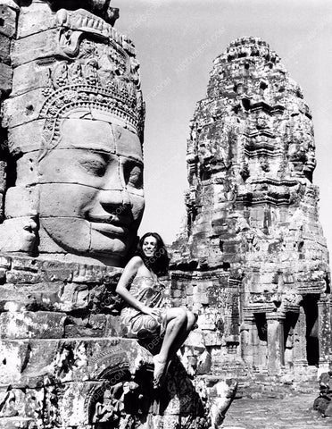 Dahlia Daliah Lavi sitting on cool old ruins 8b03-496