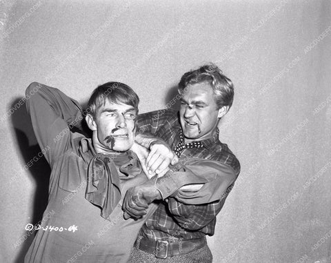 Forest Tucker Randolph Scott duke it out film The Nevadan 8b4-733