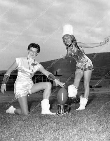 college faculty cheer squad football pinup in band uniforms 8b6-118