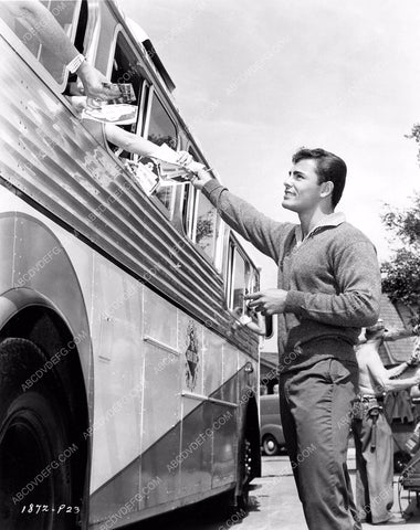 John Saxon signs autographs for fans on set The Restless Years 8b6-470