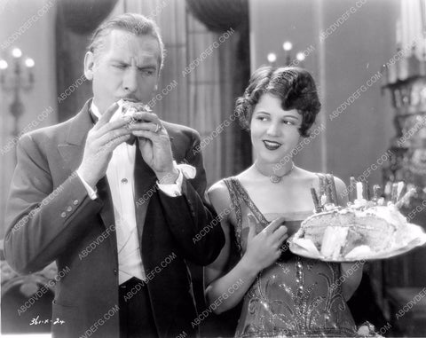 Sue Carol gives Hugh Trevor birthday cake silent film Beau Broadway 8b6-498