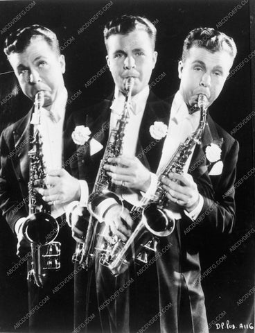 cool triple exposure Dick Powell and saxaphone 9077-15