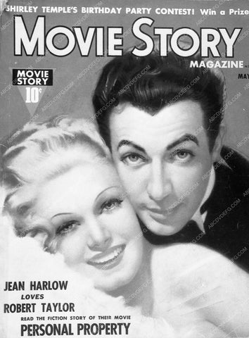 ad slick Jean Harlow Robert Taylor Movie Story Magazine 9104-30