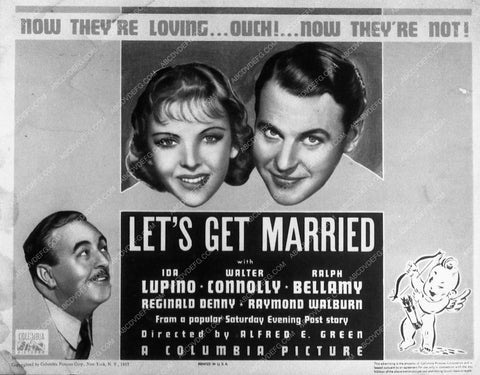 ad slick Ida Lupino Ralph Bellamy film Let's Get Married 9660-02