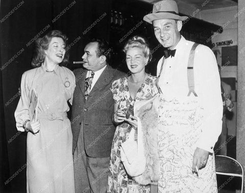 candid Greer Garson Edward G. Robinson Claire Trevor autographed apron and who 9808-07