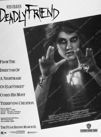 video add slick Wes Craven film Deadly Friend 9981-35