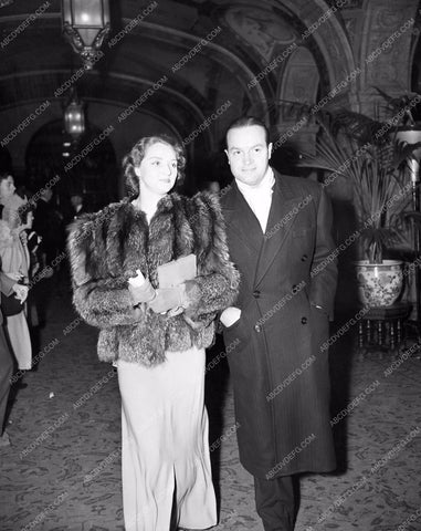 1938 Oscars Bob Hope and date arriving at the Awards Ceremony aa1938-04</br>Los Angeles Newspaper press pit reprints from original 4x5 negatives for Academy Awards.