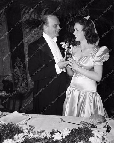 1938 Oscars Edgar Bergan Deanna Durbin and her Jr. Award aa1938-15</br>Los Angeles Newspaper press pit reprints from original 4x5 negatives for Academy Awards.