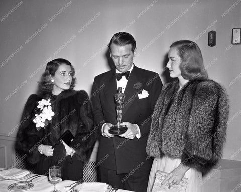 1939 Oscars Douglas Fairbanks Jr. Mary Lee and ? Aa1939-01</br>Los Angeles Newspaper press pit reprints from original 4x5 negatives for Academy Awards.