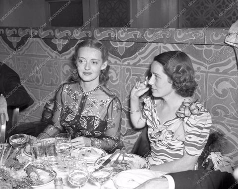 1939 Oscars Bette Davis at dinner table Academy Awards aa1939-13</br>Los Angeles Newspaper press pit reprints from original 4x5 negatives for Academy Awards.
