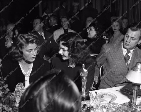 1943 Oscars Ingrid Bergman Jennifer Jones Joseph Cotten dinner aa1943-12</br>Los Angeles Newspaper press pit reprints from original 4x5 negatives for Academy Awards.