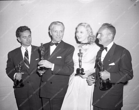 1947 Oscars Ronald Colman Celeste Holm Darryl F. zanuck aa1947-05</br>Los Angeles Newspaper press pit reprints from original 4x5 negatives for Academy Awards.