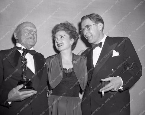 1947 Oscars Edmund Gwenn Anne Baxter Guy Green Academy Awards aa1947-10</br>Los Angeles Newspaper press pit reprints from original 4x5 negatives for Academy Awards.