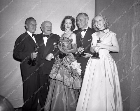 1947 Oscars Darryl zanuck Loretta Young Ronald Colman Celeste Holm aa1947-22</br>Los Angeles Newspaper press pit reprints from original 4x5 negatives for Academy Awards.