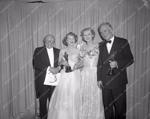 1948 Oscars Edmund Gwenn Claire Trevor Celeste Holm John Huston aa1948-11</br>Los Angeles Newspaper press pit reprints from original 4x5 negatives for Academy Awards.