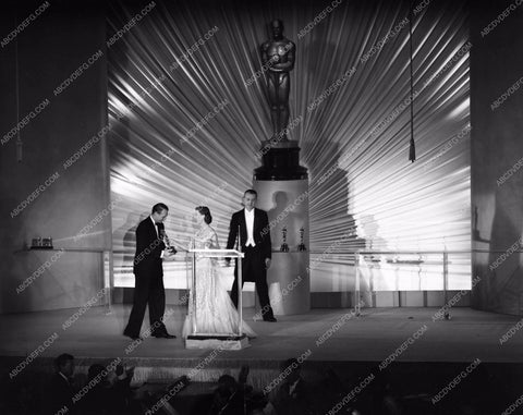 1949 Oscars stage shot of statues and ceremony Academy Awards aa1949-126</br>Los Angeles Newspaper press pit reprints from original 4x5 negatives for Academy Awards.