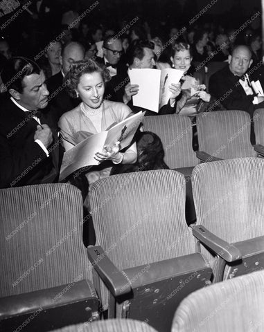 1949 Oscars Robert Taylor Barbara Stanwyck Academy aa1949-129</br>Los Angeles Newspaper press pit reprints from original 4x5 negatives for Academy Awards.