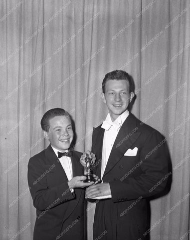 1949 Oscars Donald O'Connor Bobby Driscoll Academy Awards aa1949-18</br>Los Angeles Newspaper press pit reprints from original 4x5 negatives for Academy Awards.