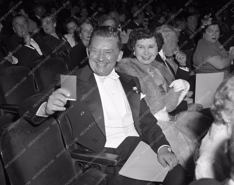 1949 Oscars Jean Hersholt and wife at Academy Awards aa1949-45</br>Los Angeles Newspaper press pit reprints from original 4x5 negatives for Academy Awards.