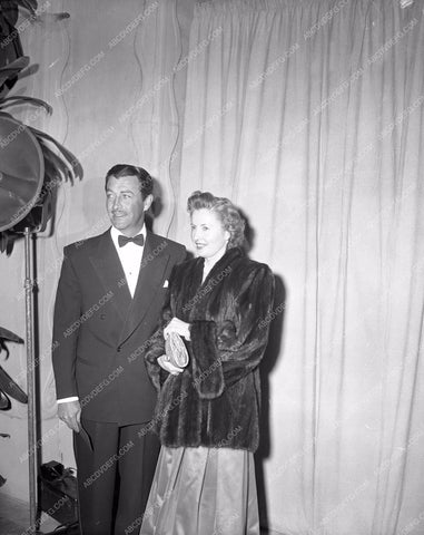 1949 Oscars Robert Taylor Barbara Stanwyck Academy Awards aa1949-57</br>Los Angeles Newspaper press pit reprints from original 4x5 negatives for Academy Awards.
