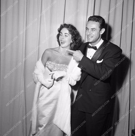 1949 Oscars Elizabeth Taylor and date at Academy Awards aa1949-87</br>Los Angeles Newspaper press pit reprints from original 4x5 negatives for Academy Awards.