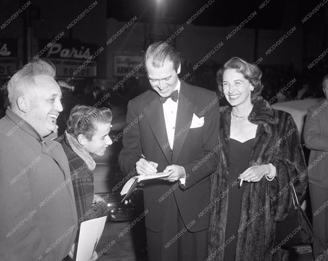 1951 Oscars James Stewart signs autograph at Academy Awards aa1951-33</br>Los Angeles Newspaper press pit reprints from original 4x5 negatives for Academy Awards.