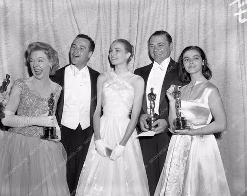1954 Oscars Jo Van Fleet Marisa Pavin Grace Kelly Jack Lemmon aa1954-51</br>Los Angeles Newspaper press pit reprints from original 4x5 negatives for Academy Awards.