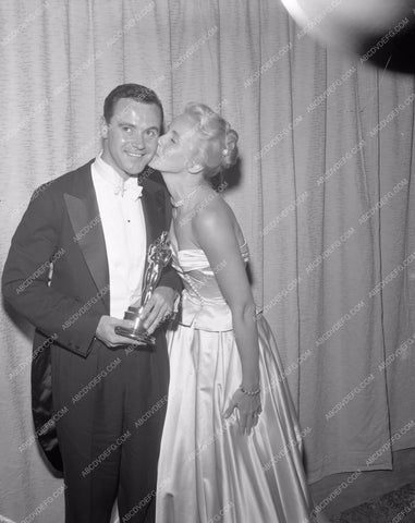 1955 Oscars Jack Lemmon and who Academy Awards aa1955-14</br>Los Angeles Newspaper press pit reprints from original 4x5 negatives for Academy Awards.