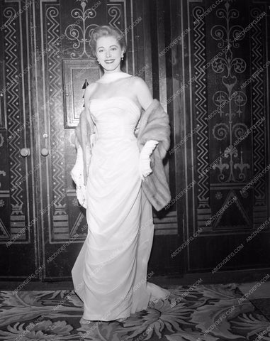 1955 Oscars Eleanor Parker fashion Academy Awards aa1955-20</br>Los Angeles Newspaper press pit reprints from original 4x5 negatives for Academy Awards.
