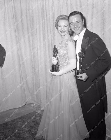 1955 Oscars Jack Lemmon Jo Van Fleet Academy Awards aa1955-28</br>Los Angeles Newspaper press pit reprints from original 4x5 negatives for Academy Awards.
