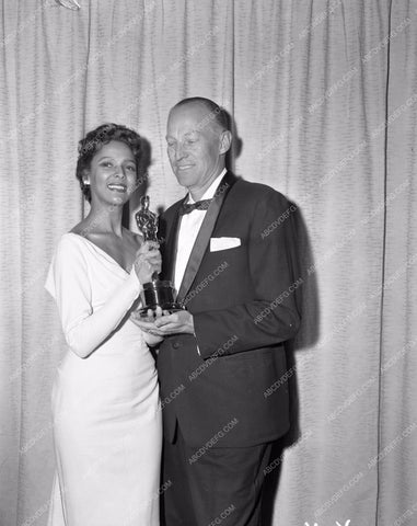 1956 Oscars Dorothy Dandridge Maurice Chevalier Academy Awards aa1956-07</br>Los Angeles Newspaper press pit reprints from original 4x5 negatives for Academy Awards.