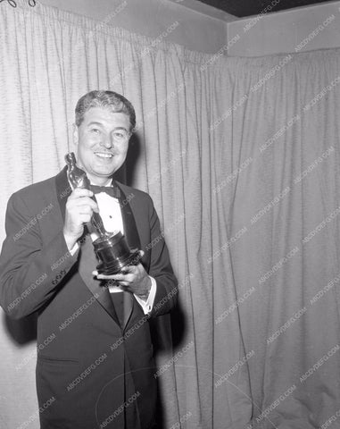 1956 Oscars technical folks and their statues Academy Awards aa1956-21</br>Los Angeles Newspaper press pit reprints from original 4x5 negatives for Academy Awards.