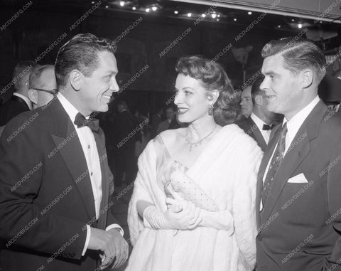 1957 Oscars Maureen O'Hara arriving Academy Awards aa1956-47</br>Los Angeles Newspaper press pit reprints from original 4x5 negatives for Academy Awards.