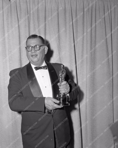1956 Oscars technical folks and their statues Academy Awards aa1956-50</br>Los Angeles Newspaper press pit reprints from original 4x5 negatives for Academy Awards.