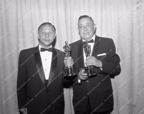 1957 Oscars technical folks and statues Academy Awards aa1956-60</br>Los Angeles Newspaper press pit reprints from original 4x5 negatives for Academy Awards.