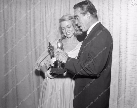 1957 Oscars Dorothy Malone Anthony Quinn Academy Awards aa1956-63</br>Los Angeles Newspaper press pit reprints from original 4x5 negatives for Academy Awards.