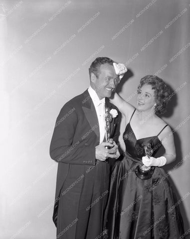 1958 Oscars Susan Hayward David Niven Academy Awards aa1958-13</br>Los Angeles Newspaper press pit reprints from original 4x5 negatives for Academy Awards.