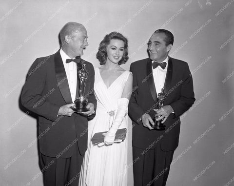 1959 Oscars Barbara Rush presents editing Academy Awards aa1959-18</br>Los Angeles Newspaper press pit reprints from original 4x5 negatives for Academy Awards.