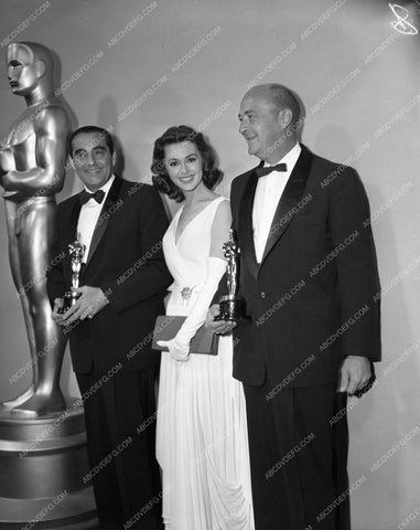 1959 Oscars Barbara Rush presents editing Academy Awards aa1959-29</br>Los Angeles Newspaper press pit reprints from original 4x5 negatives for Academy Awards.