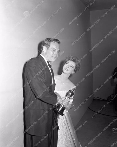 1959 Oscars Charlton Heston Susan Hayward Academy Awards aa1959-49</br>Los Angeles Newspaper press pit reprints from original 4x5 negatives for Academy Awards.